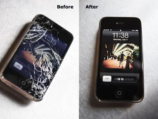 before and after shots of my iPhone 3G