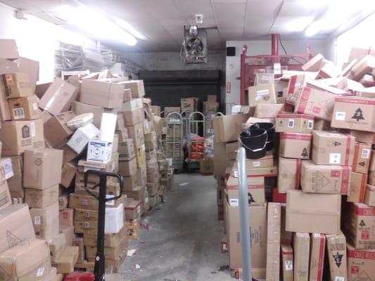 Dollar Tree's overcrowded stock room
 Some of those boxes have been there for literally years.