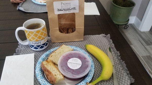 Salted chocolate chunk, smoked beets hummus, and best of all my most favorite is the organic focaccia roasted garlic & rosemary!