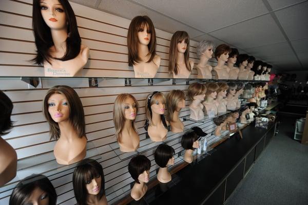 Just a sampling of our hand-tied and lace front wigs.