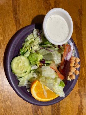 Side salad with ranch