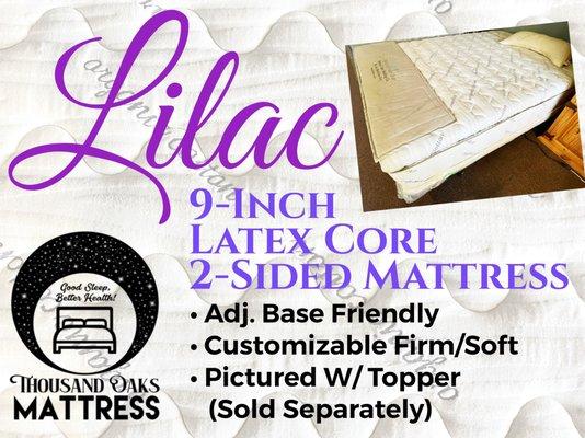 If you're looking for an adjustable base friendly mattress, look no further than the Lilac 9-inch latex core 2-sided mattress!