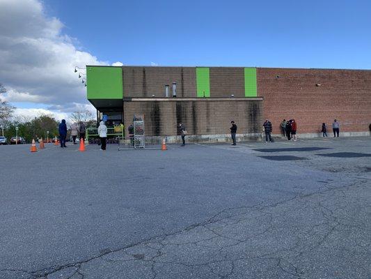 Line waiting to go inside on a  weekday afternoon