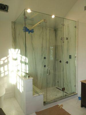 90 degree steam shower