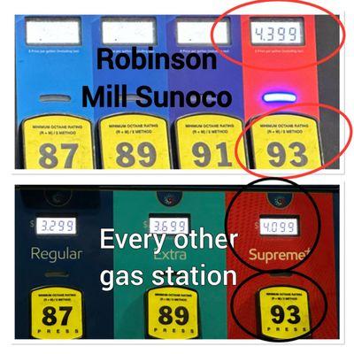 Why pay $4.09 when you can get up charged at a rate of $0.30 a gallon for 93 octane by the schmitz whatever  sunoco?!???