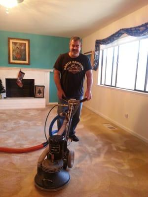 Rob cleaning my living room for the Nth time!