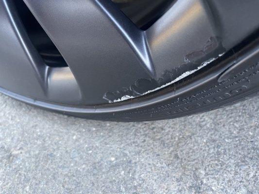 The damage they caused when they changed my tire