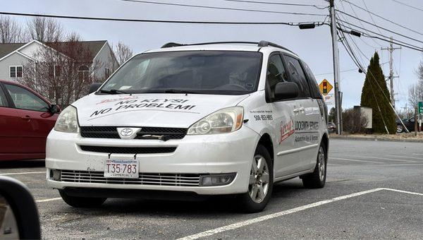 Jerry's key's van parked by Occonor's restaurant. Many don't know but you customers are welcome to park there.