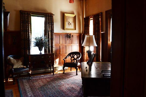 Alonzo Roberson's study in the historic Roberson Gilded Age Mansion