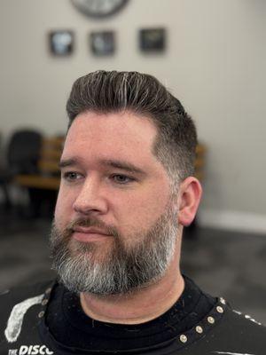 gentleman's cut with beard trim and shape up