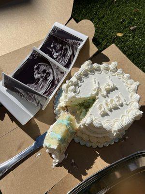 Gender reveal cake