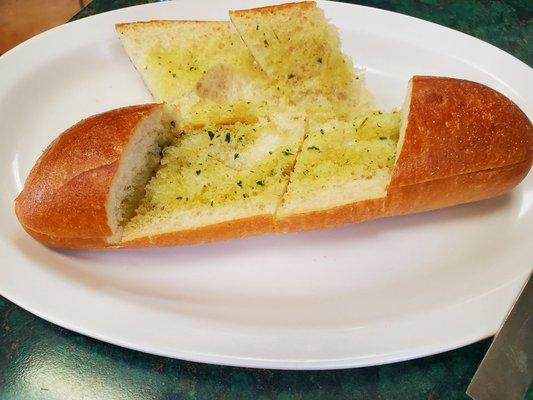 Garlic bread comes with dinner!