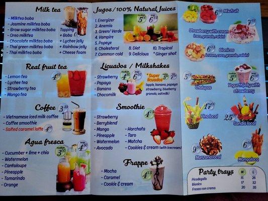 Menu 1/2