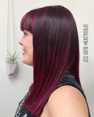 Magenta balayage-ombré