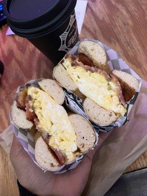 $15 bacon egg and cheese bagel