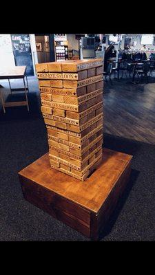 Come play with our life size Jenga set!