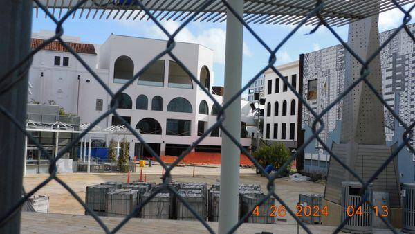 The many areas of the Horton Plaza Park and the site of the Horton House which you can see the site as the right.