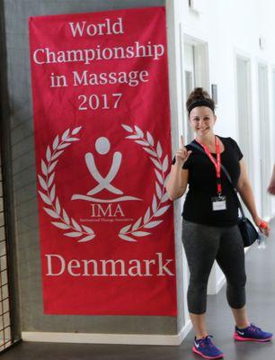 Laura Brinkman at the 2017 World Massage Champions in Copenhagen