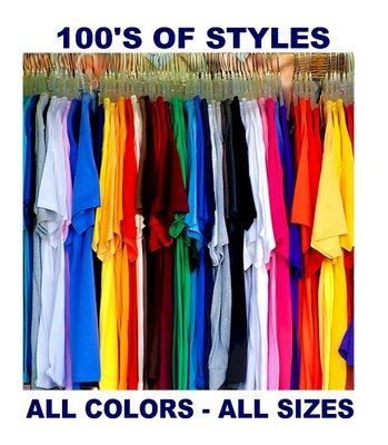 T-shirts in every color and size.