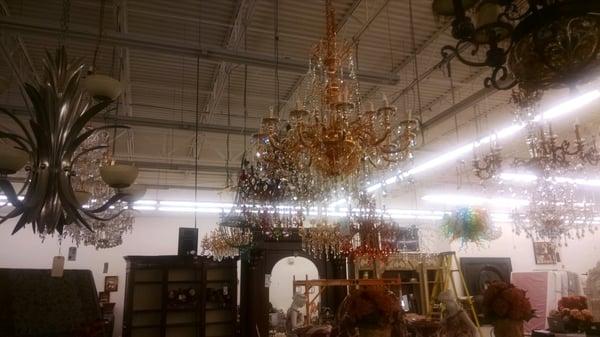 Chandeliers.