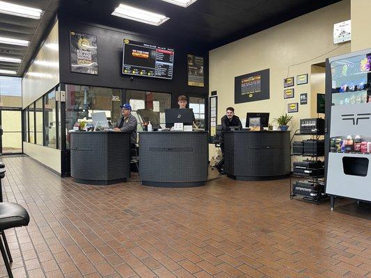 Benjamin, Liam, and Ilay.
Reception Desk.