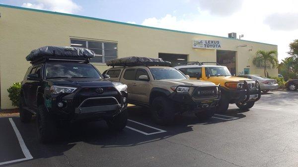 Our Tacoma and 4Runner posted up after getting some work done