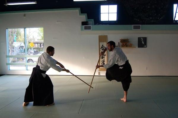 Sensei Matt Fluty demo's jo work