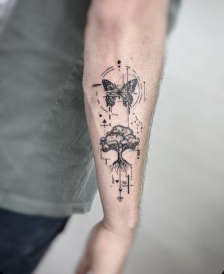 By Jadyn/ Custom geometric concept tattoo