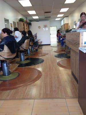 The inside of the hair salon