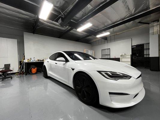 Tesla S with Xpel's Prime XR 35% all, 70% black windshield.