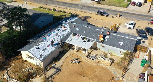 30 year dimensional Composition roof shingles to the slopped area