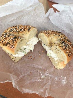 Bagels with Tofu Scallion "cream" cheese