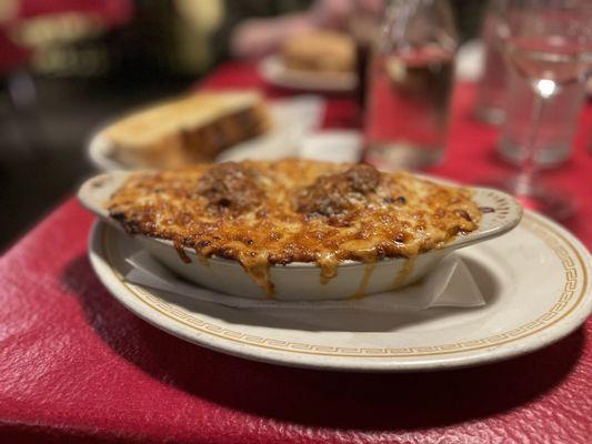 Baked Spaghettini with Italian Meatballs