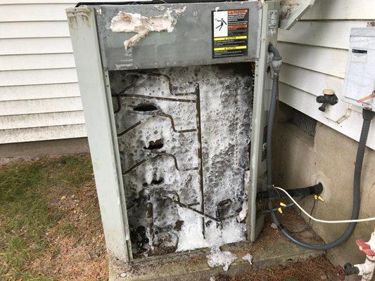 Air Conditioning coil being cleaned.