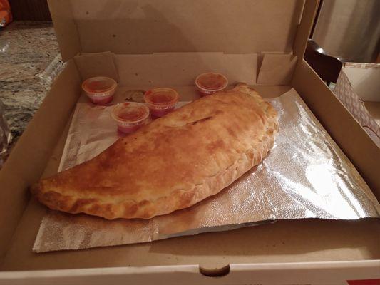 That's a huge calzone!