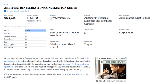 PPP Loan, state contractors were barred from taking these his contract was still being paid