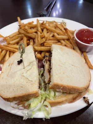 Chicken Sandwich and Fries