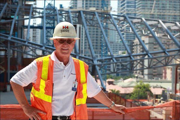 Portrait of Swire's General Manager at construction site on Brickell