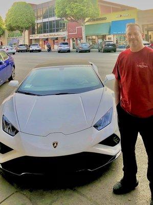 my 6'5" friend fits comfortably in his new 2022 Lamborghini convertible