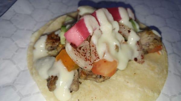 Chicken Shawarma Taco with Garlic Sauce