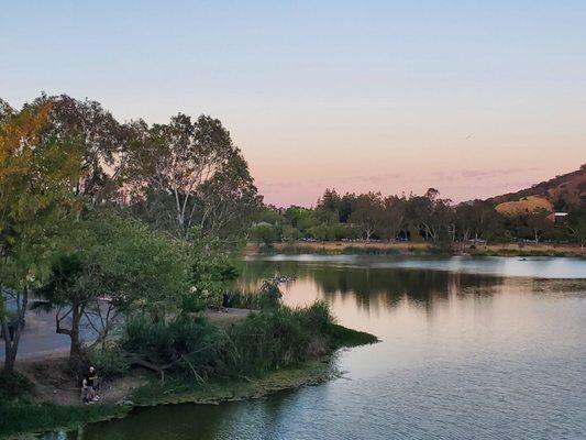 View of trail and lake