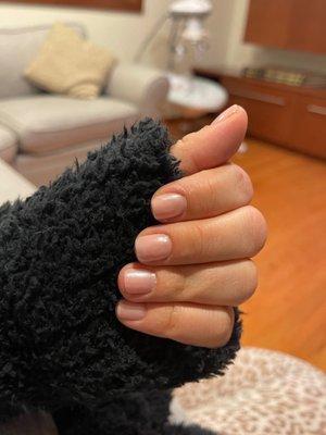 A clean manicure with gel. Nice!