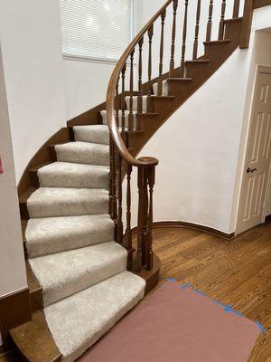 New carpet on a staircase