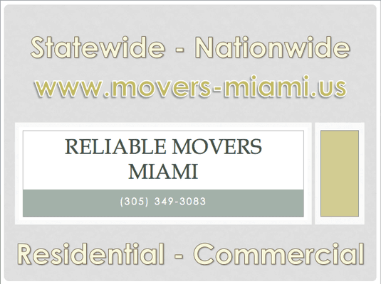 Reliable Movers of Miami | (305) 349-3083 | http://movers-miami.us