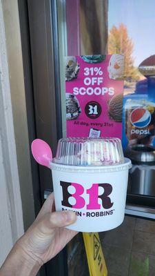 Don't forget 31% off on 31st!!! Triple Scoop was only $5.61 : )