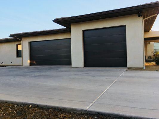 18x8 and an 9x8 dark brown flush smooth doors