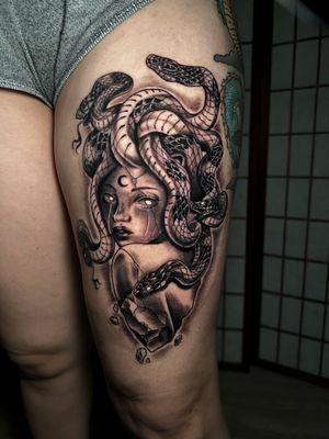 Medusa thigh piece by Martin