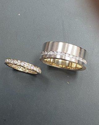 Hand made 14kt gold with Russian cut diamonds