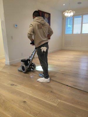 Residence in Belvedere 
 Hard wax oil finished Floor Maintenance with Osmo system.