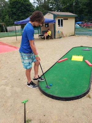 One of the holes in the new mini golf course.  They are all about this size.